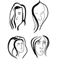 set of woman faces vector image vector image