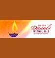 artistic diwali sale banner with diya decoration vector image vector image