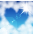 cloud heart sun vector image vector image