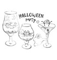 halloween cocktails hand draw vector image