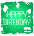 happy birthday on the green old paper background vector image