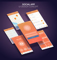 mobile application design concept vector image vector image