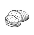 rye bread outline vector image vector image