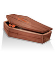 eyes of vampire inside wood coffin vector image vector image