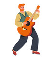man playing on acoustic guitar guitarist male vector image