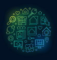 real estate colored round linear vector image vector image