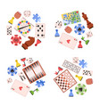 set of board games elements flat vector image
