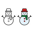 snowman icon on white background vector image