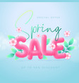 spring big sale poster with cherry blossom vector image