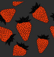 strawberry seamless pattern berry leaf fruit vector image