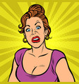 woman with a funny surprised face vector image