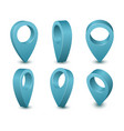 blue map pointer 3d pin marker vector image