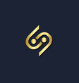curve circle line shape s initial gold logo vector image vector image