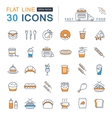 set flat line icons fast food vector image