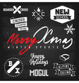 winter sports ski snowboarding christmas badges vector image