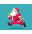 cheerful santa claus running cartoon vector image