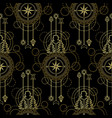gold compass seamless pattern vector image