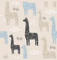 seamless pattern with giraffe childish texture vector image vector image