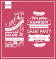 wedding stamps pink vector image vector image