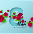 8 march greeting card for womens day vector image vector image