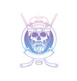 hand drawn sketch hockey player skull vector image vector image