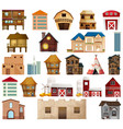 set different buildings vector image