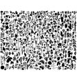 set of plant silhouettes vector image