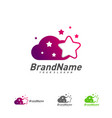star cloud logo template design vector image