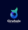 logo circle whale dual meaning style vector image vector image