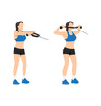 woman doing face pull rear felt exercise vector image vector image