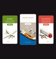 cargo transportation isometric set vector image