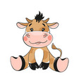 cute cartoon bull flat design baby bull symbol vector image