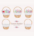 easter basket hand paint watercolor collection vector image