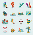 navigation icons set vector image vector image