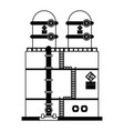 plant industry machines in black and white vector image