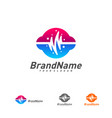 pulse cloud logo template design vector image