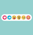 set of emoticon social media reactions vector image vector image