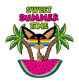 sweet summer time - funny chihuahua dog vector image vector image