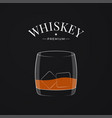 whiskey glass logo bourbon or whisky in glass vector image vector image