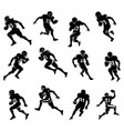 american football player silhouette set vector image