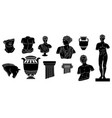 black doodle sculptures abstract ancient greek vector image