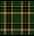 green and black tartan plaid scottish pattern vector image vector image