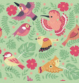 seamless pattern with cute birds graphics vector image vector image