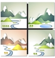 snow mountain and river flowing in a valley vector image vector image