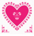 valentines day card with flower hearts vector image