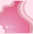 abstract realistic soft pink paper cut background vector image