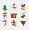 christmas icons set vector image