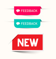 feedback and new paper labels - stickers set web vector image