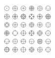 set of different flat crosshair sign icons line vector image
