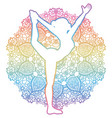 women silhouette lord of the dance yoga pose vector image